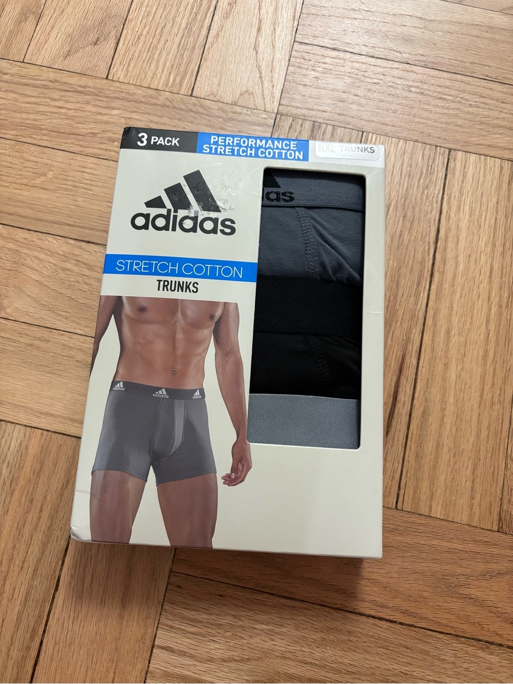 Adidas Men's Performance  Boxer Brief TRUNK Underwear (3 Pack), BLACK/GREY XXL